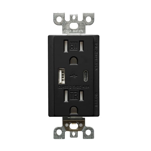 [BAA-015D] Votatec BAA-015D /WH USB A+C Charger & Duplex TR Receptacle 15A White