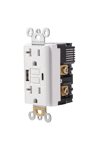 [BCG-003U] Votatec 15A GFCI Outlet with USB-A & USB-C Charging, Self-Test Tamper-Resistant Electrical Outlet, 5V/4.8A USB Charger with LED Indicator, Includes White Wall Plate, ETL Listed, BCG-003U