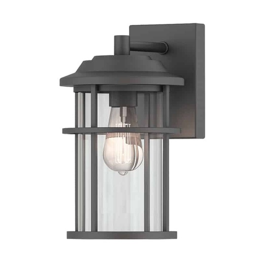 [14641 (Meduim)] Votatec 14641, LED Wall Light, Meduim, SOL Collection, 60W, 1xE26, Black, Clear Glass, Steel, Down Install